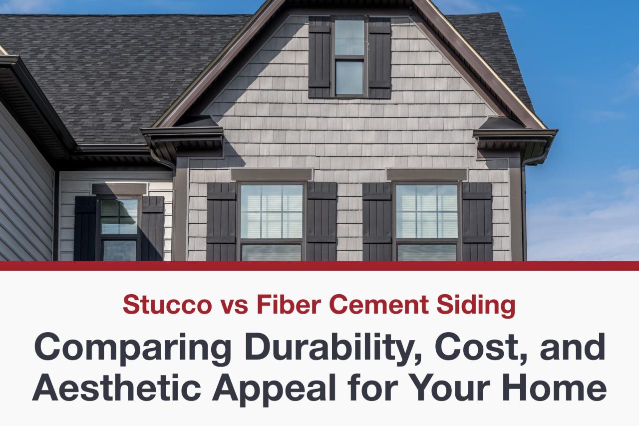 Stucco vs Fiber Cement Siding: Comparing Durability, Cost, and ... Stucco vs Fiber Cement Siding: Comparing Durability, Cost, and ...
